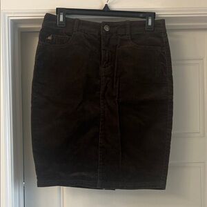 Anthropologie Classic Brown Corduroy Skirt